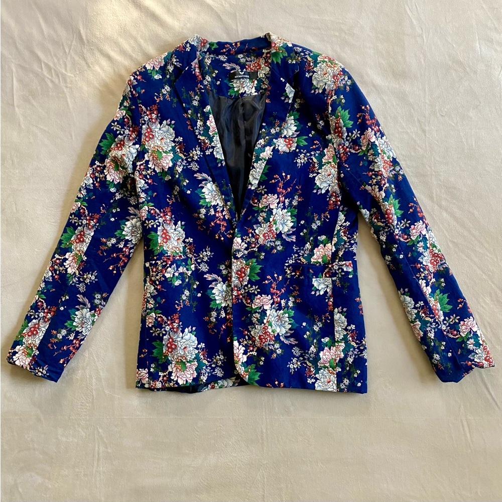 Blue floral blazer